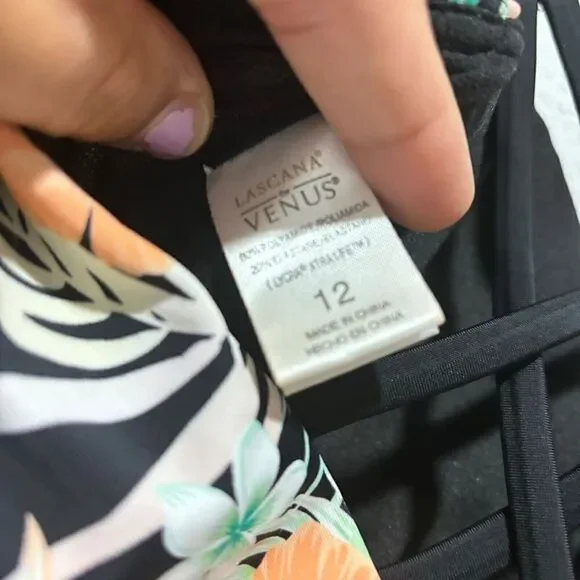 Venus Maui Tropical Sport Bikini Top Multicolor 12‎ Cross Back Straps Lined - Picture 8 of 8